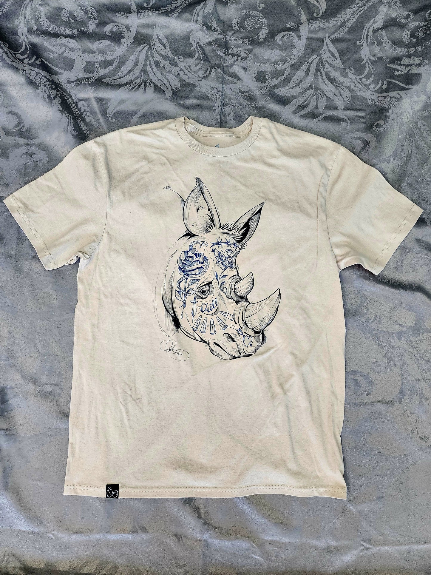 Tattooed Rhino T Shirt