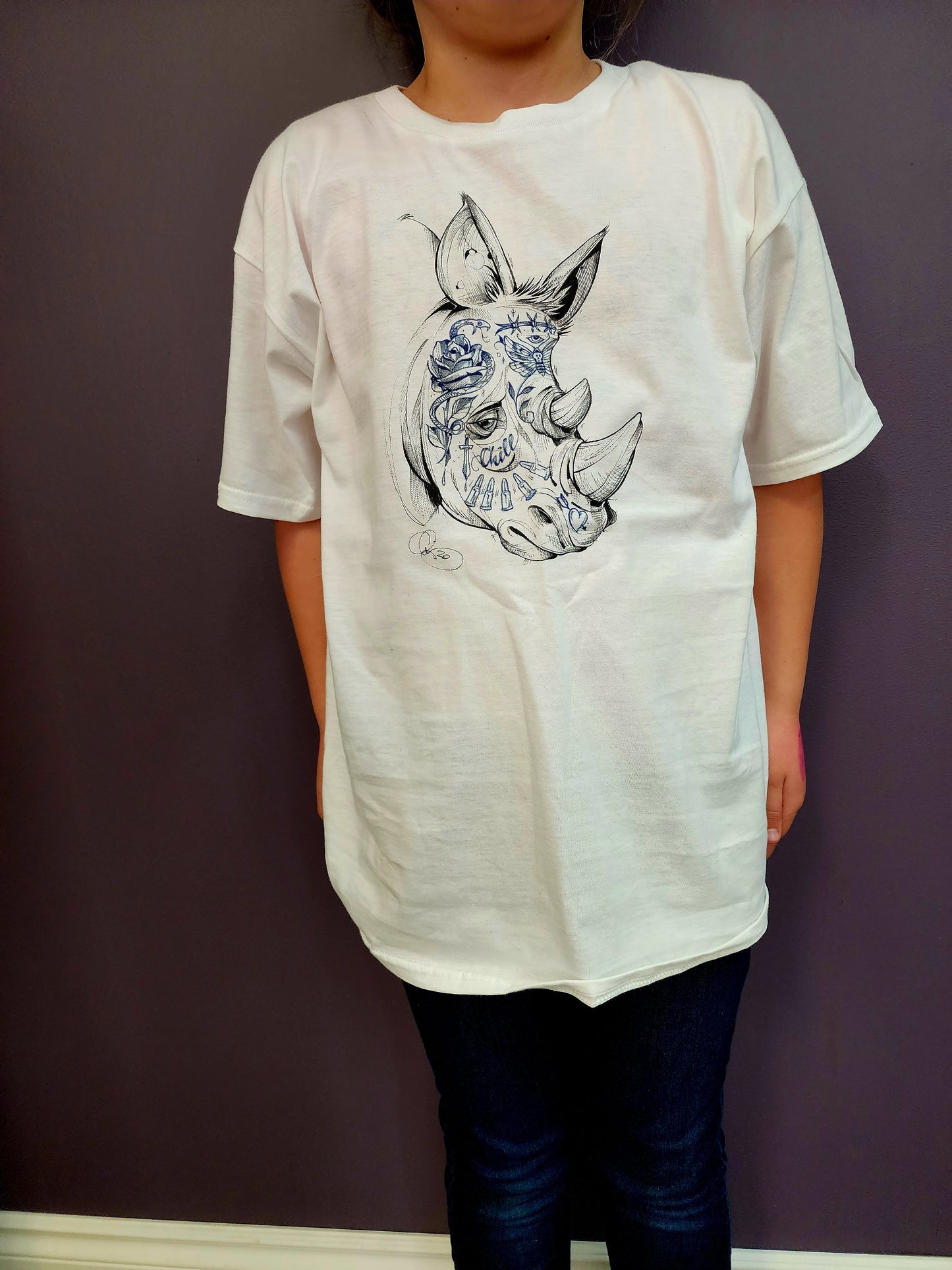 Tattooed Rhino Youth Shirt