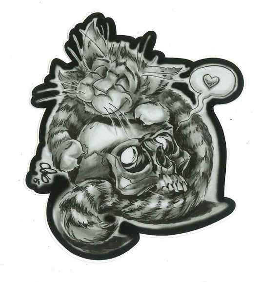 Skull Kitty Sticker