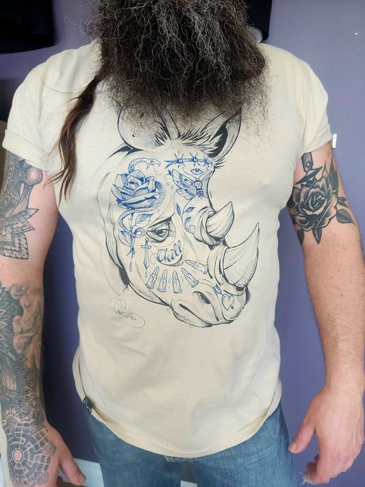 Tattooed Rhino T Shirt